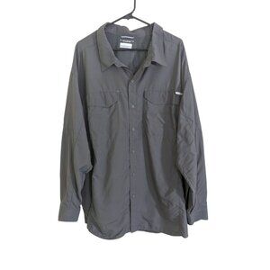 Columbia Omni Shade Fishing Hiking Shirt Mens Size 4X Gray Vented Long Sleeve